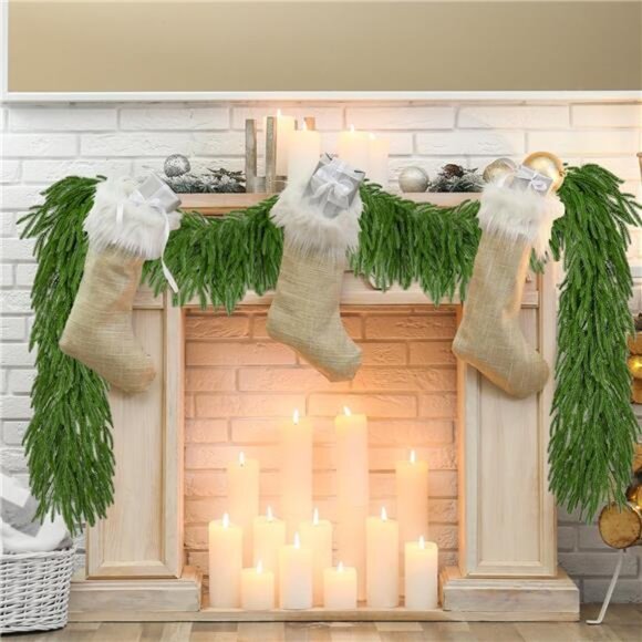 9 FT Artificial Norfolk Pine Garlands, Realistic Christmas Greenery Garland - Picture 5 of 7